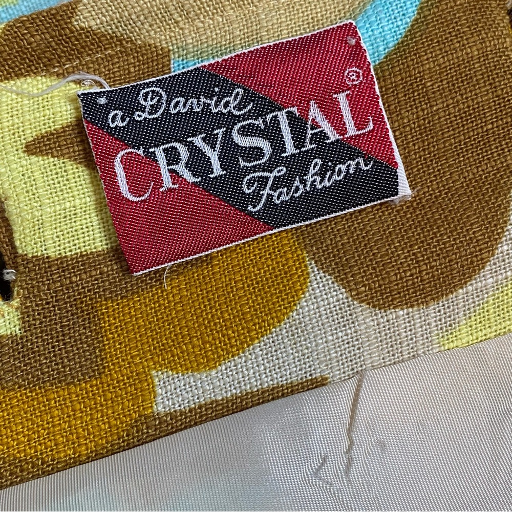 ❌SOLD🏷️Vtg 60s David Crystal Fashion Flower Power Tweed Canvas Jacket and Pencil - Picture 7 of 8